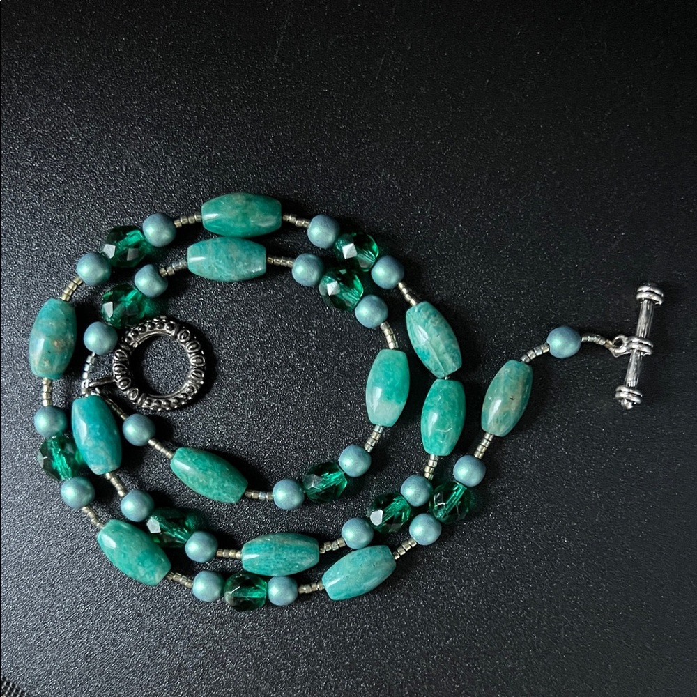 Vintage Southwestern Gemstone and Crystal Beaded 21” Necklace